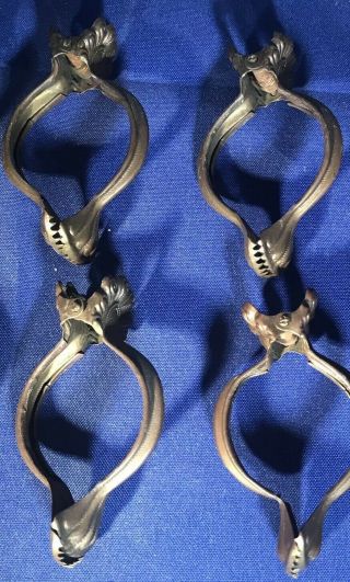 Vintage French Country Brushed Brass Clamp - Style Curtain Rings Set Of 10 4