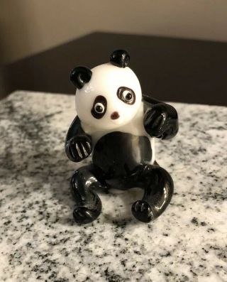 Vintage Blown Glass Panda Bear