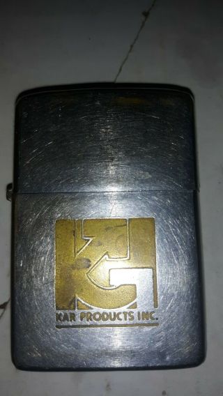Vintage Zippo Lighters Advertising Kar Products Inc 1970s