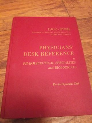 Vintage Book Physicians Desk Reference.  1962 Pdr Pharmaceuticals Photos
