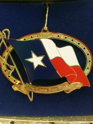 Vintage 1998 Gold Finished Lone Star Christmas Ornament