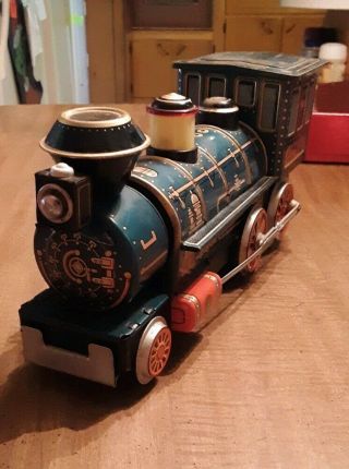 Vintage 1960 ' s Western Train Engine Battery Powered Tin Toy by Modern Toys Japan 3