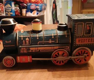 Vintage 1960 ' s Western Train Engine Battery Powered Tin Toy by Modern Toys Japan 5