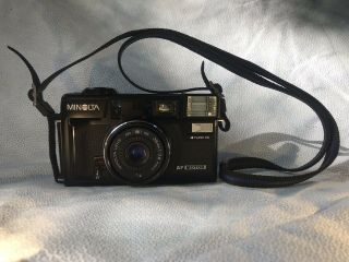 Vtg Minolta Hi - Matic Af2 - M 35mm Film Camera Af Motor Flash -,