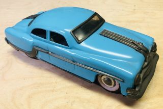 Tin Friction Minister 1954 Pontiac Chieftain Car,  Vintage,  Blue