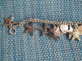 Vintage 1960 ' s College Charm Bracelet some charms marked Sterling - Estate 4