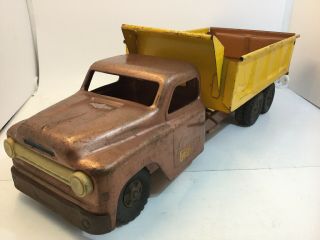 Vintage Structo 1960s Hydraulic Controlled Dump Truck 20 " Long Usa Copper Yellow