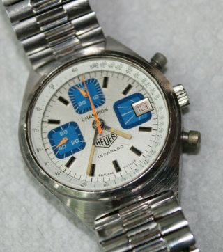 Vintage Heuer Champion Incabloc 17 Jewel 7765 Chronograph Watch Parts Of Repair