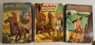 3 Vintage Gene Autry Whitman Books,  1950s,  Vgc