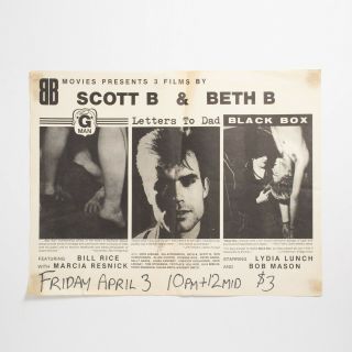 Scott B & Beth B Screening Poster (g Man,  Letters To Dad,  Black Box) No Wave