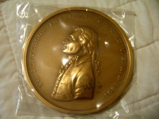 Estate Vintage U.  S.  3in.  Bronze Medal - Thomas Jefferson 103