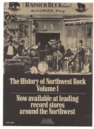 Vintage 1976 History Of Northwest Rock Promo Flyer For Lp Sonics Rainier Beer