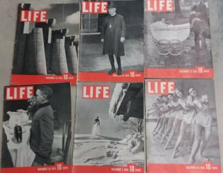 Six Vintage Life Magazines - 1936 - Great Ads For Scrapbooking