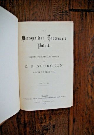 1877 C H SPURGEON Metropolitan Tabernacle Pulpit Sermons - Fine Half Leather 4