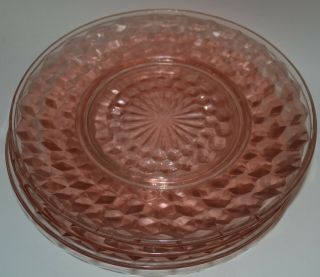 5 Vintage PINK DEPRESSION glass small plates 8 