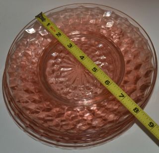 5 Vintage PINK DEPRESSION glass small plates 8 