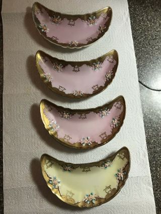 Set Of Four Vintage Porcelain Bone Dishes