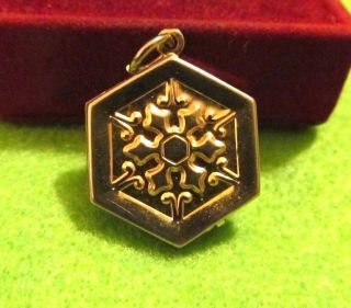 Vintage Victorian Double Sided Etruscan Gold Puffy Charm Fob -