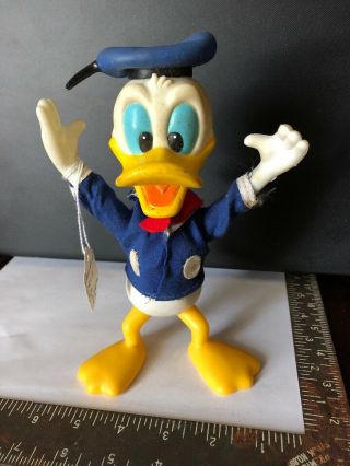 Vintage Donald Duck Doll Walt Disney Production Plastic Figure W Orig Outfit