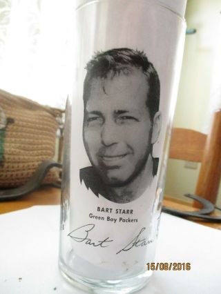 Vintage Nfl Green Bay Packers Pizza Hut Glass Bart Starr