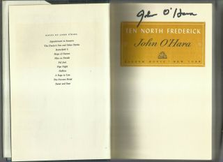 John O ' Hara TEN NORTH FREDERICK 1st/1st SIGNED NATIONAL BOOK AWARD WINNER 4