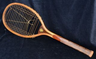 Gorgeous Bright Vintage Wood 1905 Spalding GENEVA Tennis Racket 2