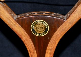 Gorgeous Bright Vintage Wood 1905 Spalding GENEVA Tennis Racket 3