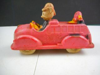Vintage Mickey Mouse Fire Truck Toy 3