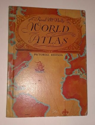 Rand Mcnally World Atlas Pictorial Edition (1934) Prewwii Hardcover 1st Ed.  Vg