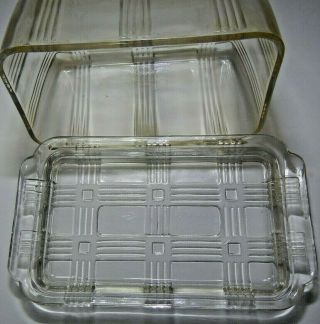 Vintage Cut Glass Butter Dish with Lid 2