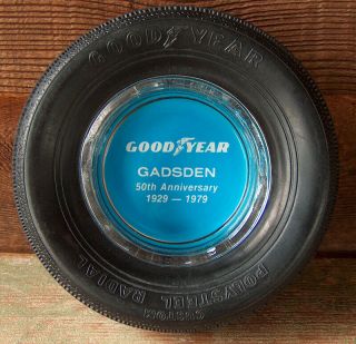 Vintage Goodyear Tires Custom Radial Advertising Ashtray Gadsden Al 50th Anniv