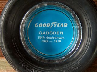 Vintage GOODYEAR TIRES CUSTOM RADIAL ADVERTISING ASHTRAY GADSDEN AL 50TH ANNIV 3