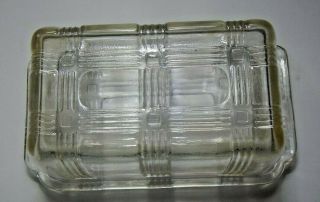 Vintage Clear Depression Glass 1/4 Lb Butter Dish