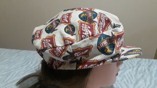 Vintage 1970s SCHLITZ Beer cap hat Soft Cloth Print All Over 2