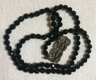 La Vintage Black Crystal Necklace With Rhinestone Clasp 3