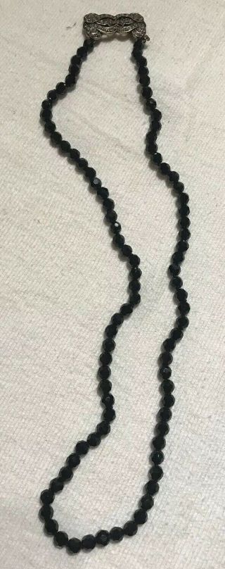 La Vintage Black Crystal Necklace With Rhinestone Clasp 4