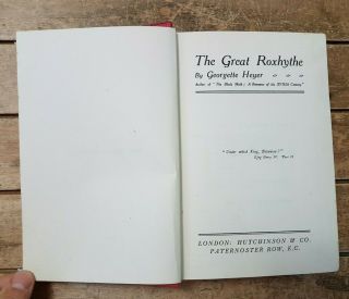 1922 First Edition The Great Roxhythe by Georgette Heyer B1 3