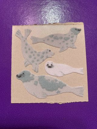 Vintage Sandylion Fuzzy Brown Back Sticker Mod Seals