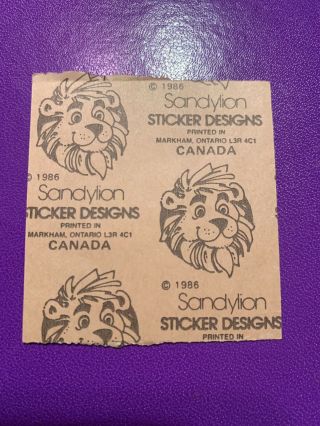 Vintage Sandylion Fuzzy Brown Back Sticker Mod Seals 2