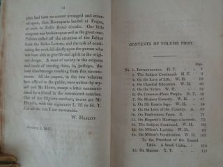 1817 FIRST EDITION Hazlitt 2 Vols ROUND TABLE Essays Men Manners Philosopher 3