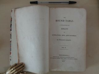 1817 FIRST EDITION Hazlitt 2 Vols ROUND TABLE Essays Men Manners Philosopher 4