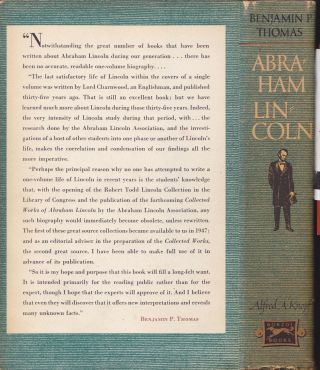ABRAHAM LINCOLN - Benjamin P.  Thomas,  1952,  1st Edition Vg/Vg 2
