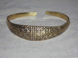 Vintage Finland Brass Bronze Cuff Bracelet Large Kalevala Koru Kk