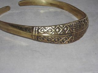 vintage Finland brass bronze cuff bracelet large kalevala koru KK 2