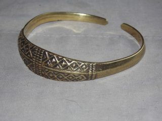 vintage Finland brass bronze cuff bracelet large kalevala koru KK 3