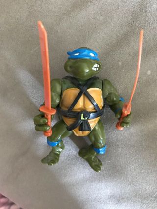 Vintage 1988 Tmnt Leonardo Action Figure Playmates Teenage Mutant Ninja Turtles