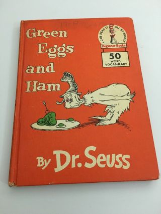Green Eggs And Ham,  By Dr.  Seuss,  Vintage First Book Club Edition 1960,  Hc No Dj