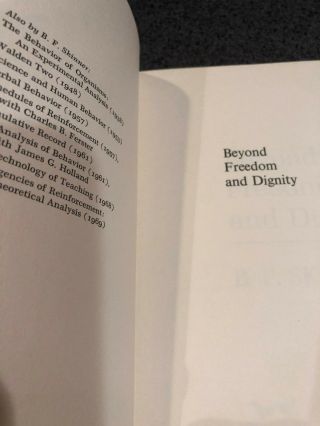Vintage Book,  Beyond Freedom and Dignity - - B.  F.  Skinner,  Alfred A.  Knopf 2