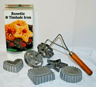 Nordic Ware Vintage Double Rosette & Timbale Iron 7 Pc.  Deluxe Set Cast Aluminum
