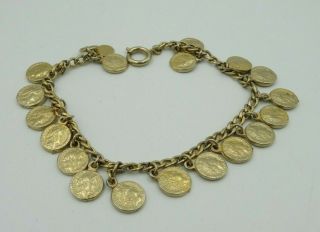 Vintage Accessocraft Nyc Coin Charm Bracelet